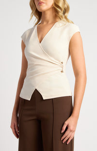 Daria Short Sleeve Top - Almond