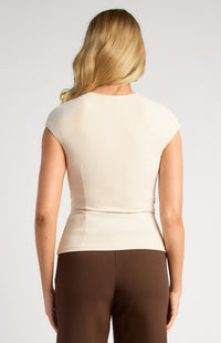 Daria Short Sleeve Top - Almond