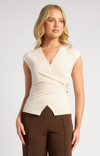 Daria Short Sleeve Top - Almond