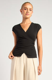 Daria Short Sleeve Top - Black