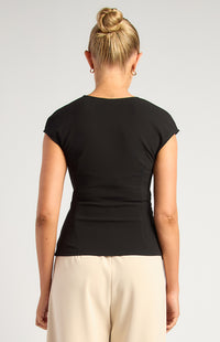 Daria Short Sleeve Top - Black