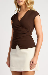 Daria Short Sleeve Top - Espresso