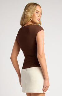 Daria Short Sleeve Top - Espresso