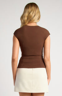 Daria Short Sleeve Top - Espresso