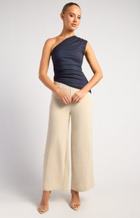 Tamzin One Shoulder Top - Denim Blue