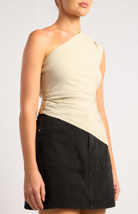 Tamzin One Shoulder Top - Stone
