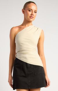 Tamzin One Shoulder Top - Stone