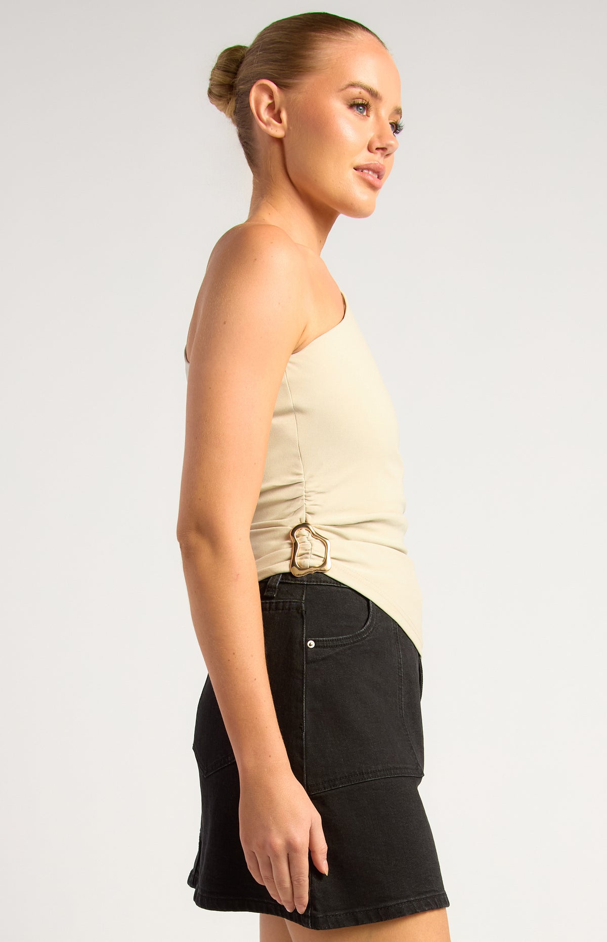 Tamzin One Shoulder Top - Stone