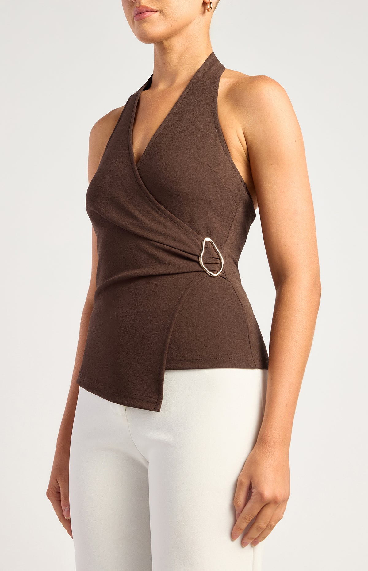 Ambre Halter Top - Chocolate