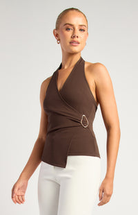 Ambre Halter Top - Chocolate