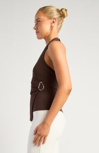 Ambre Halter Top - Chocolate
