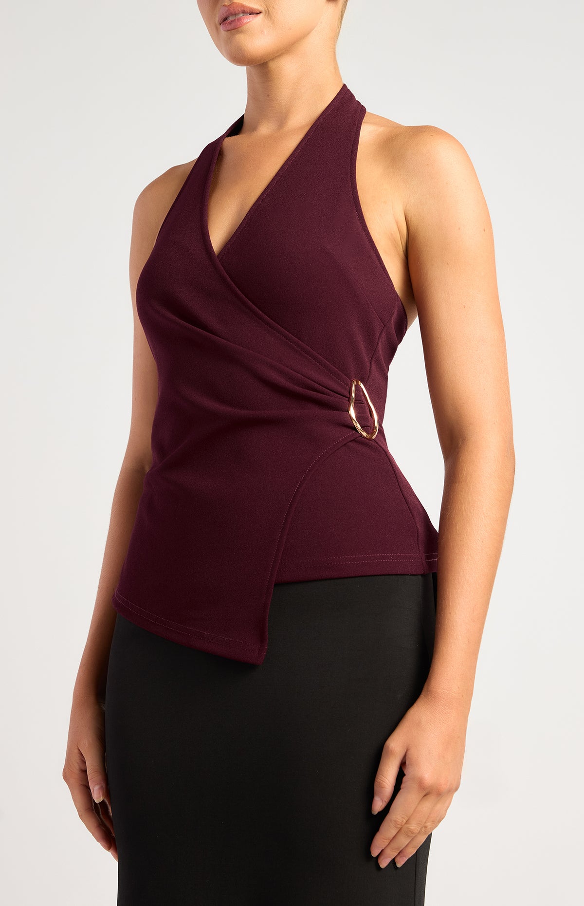 Ambre Halter Top - Dark Wine