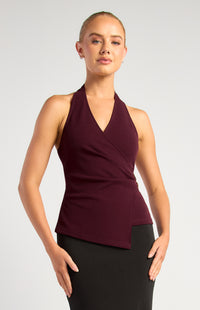 Ambre Halter Top - Dark Wine