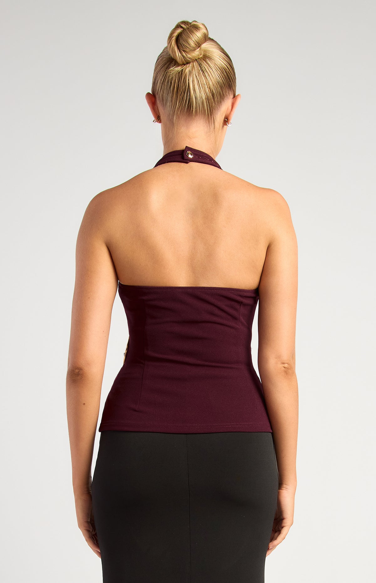 Ambre Halter Top - Dark Wine