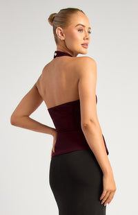Ambre Halter Top - Dark Wine