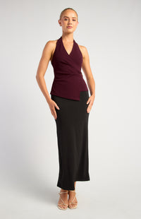 Ambre Halter Top - Dark Wine