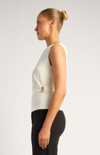 Noah Sleeveless Top - White