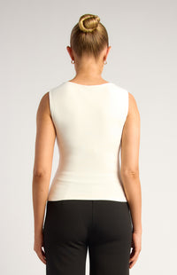 Noah Sleeveless Top - White