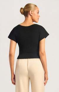 Asplie Short Sleeve Top - Black