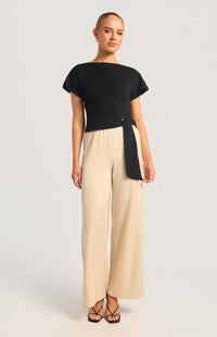 Asplie Short Sleeve Top - Black