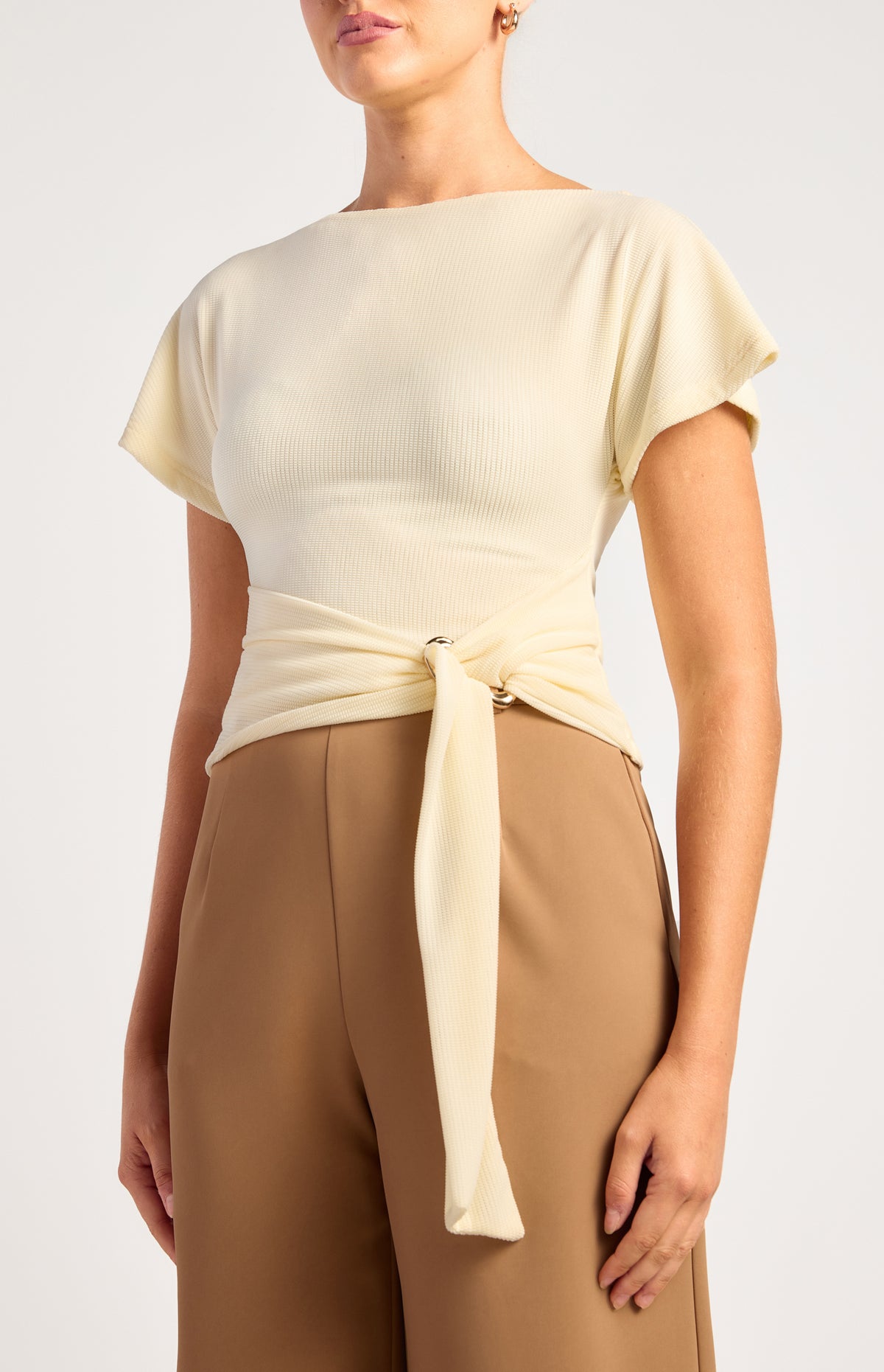 Asplie Short Sleeve Top - White