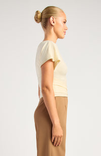 Asplie Short Sleeve Top - White