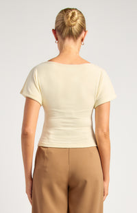 Asplie Short Sleeve Top - White
