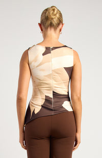 Como Short Sleeve Floral Top - Espresso