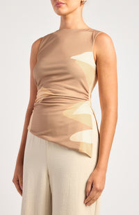 Como Short Sleeve Floral Top - Mocha