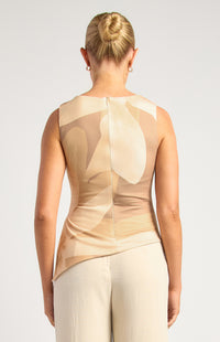 Como Short Sleeve Floral Top - Mocha