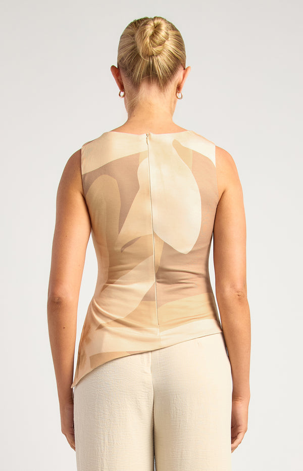 Como Short Sleeve Floral Top - Mocha