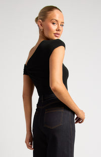 Thelma Off-Shoulder Top - Black