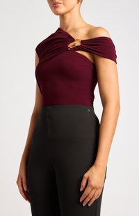 Thelma Off-Shoulder Top - Merlot