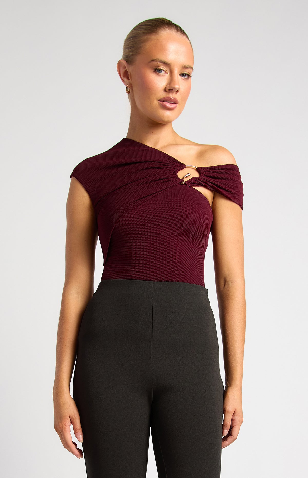 Thelma Off-Shoulder Top - Merlot