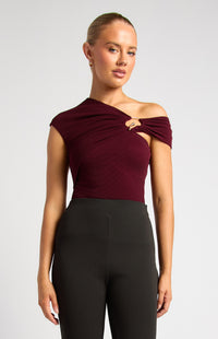 Thelma Off-Shoulder Top - Merlot