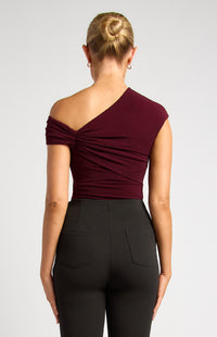 Thelma Off-Shoulder Top - Merlot