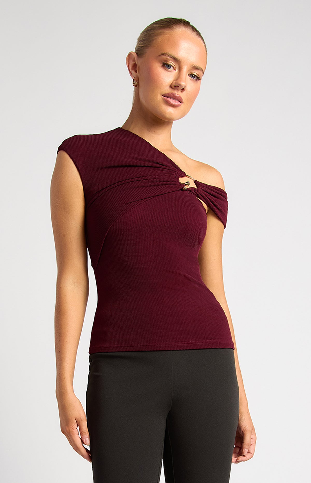 Thelma Off-Shoulder Top - Merlot