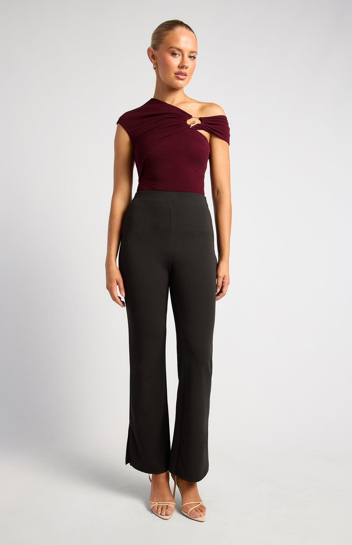 Thelma Off-Shoulder Top - Merlot