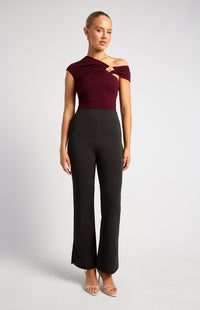 Thelma Off-Shoulder Top - Merlot