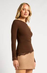 Ravio Off-Shoulder Top - Chocolate