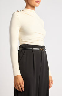 Margot Long Sleeve Top - Bone