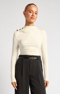 Margot Long Sleeve Top - Bone