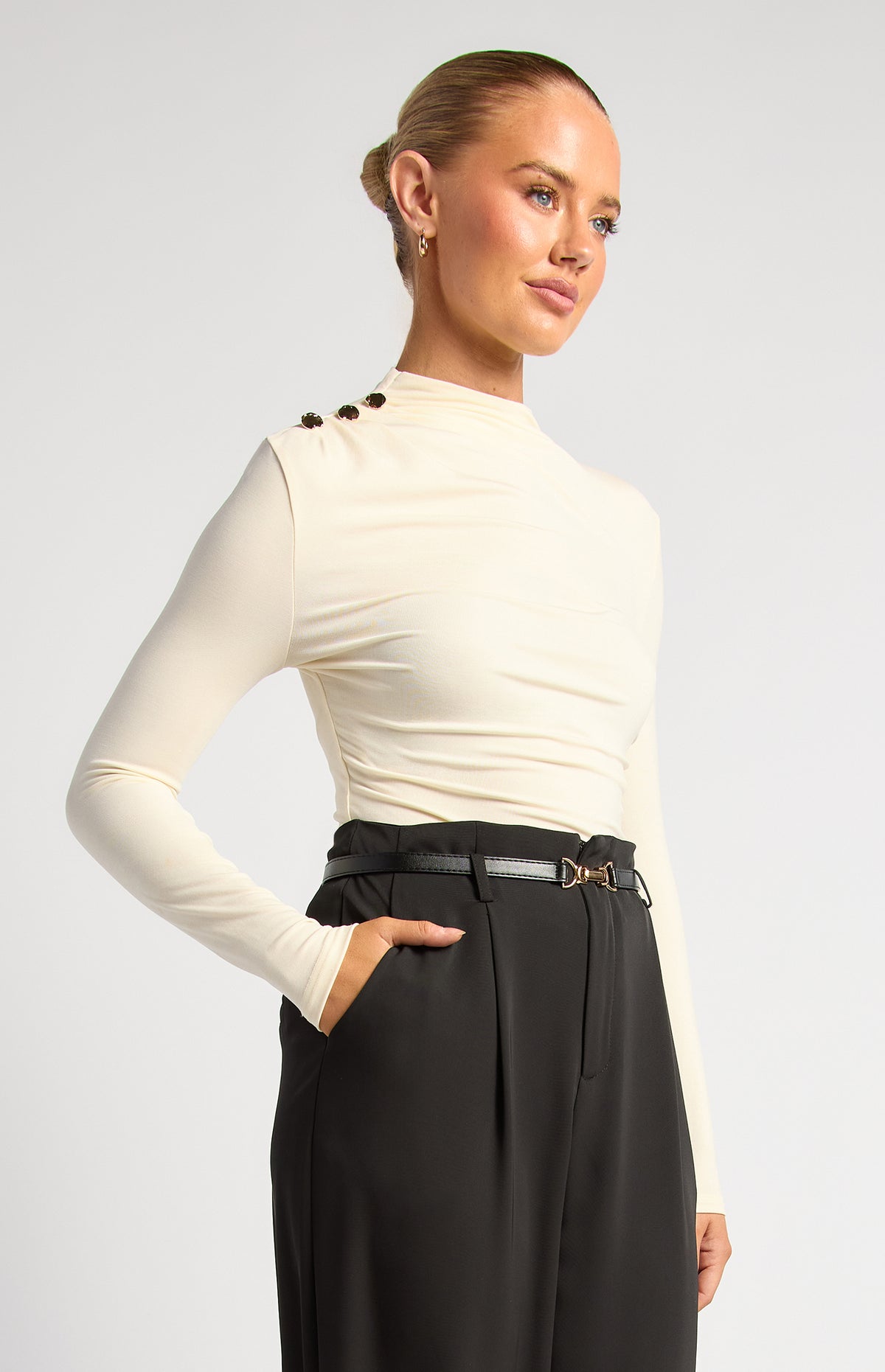 Margot Long Sleeve Top - Bone