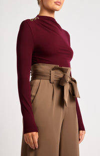 Margot Long Sleeve Top - Merlot