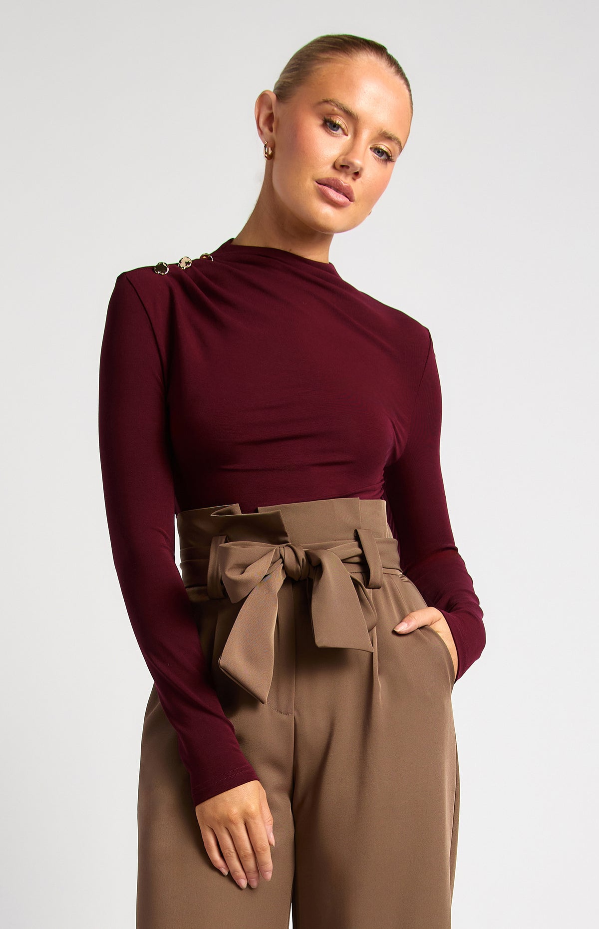 Margot Long Sleeve Top - Merlot