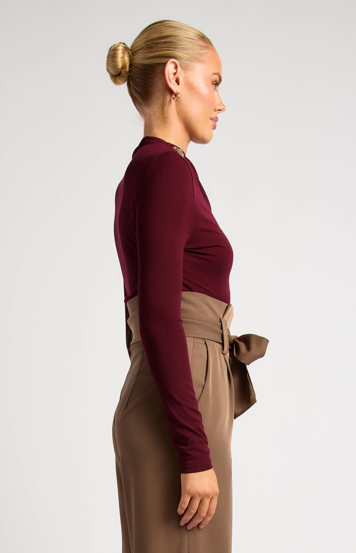 Margot Long Sleeve Top - Merlot