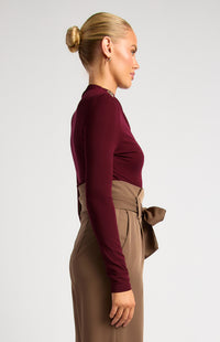 Margot Long Sleeve Top - Merlot