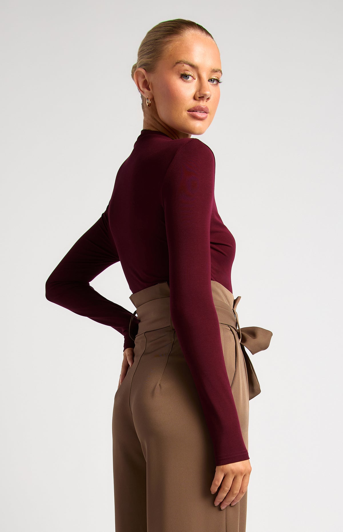 Margot Long Sleeve Top - Merlot