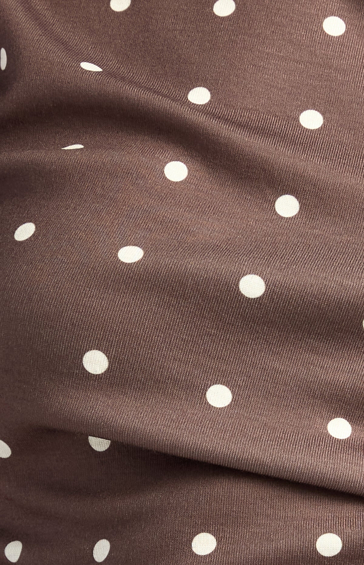 Davine Polkadot Ruched Top - Chocolate