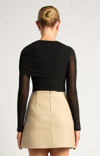 Linnea Long Sleeve Bodysuit - Black